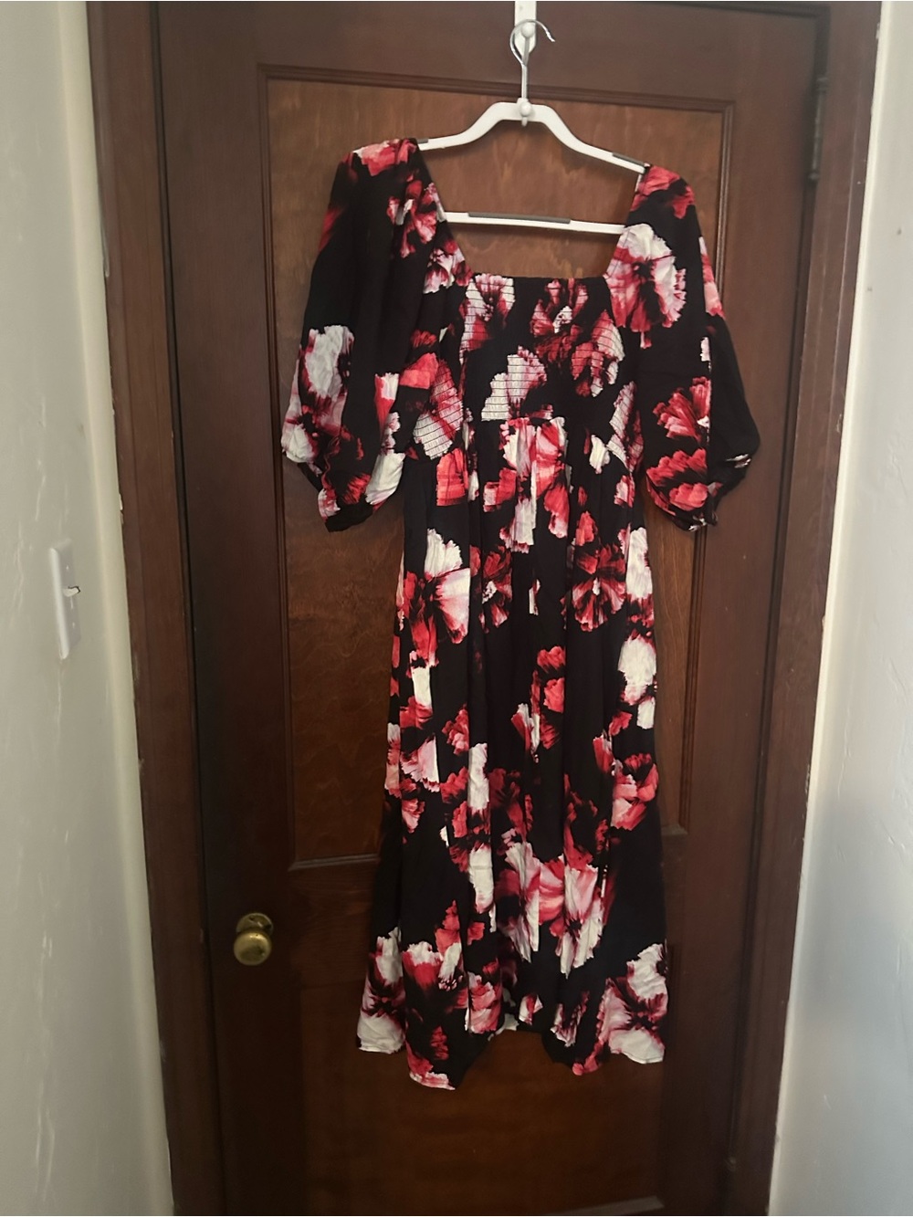 NWT Torrid Floral Print Midi Pintuck Bodice Dress 1X - Picture 3 of 4